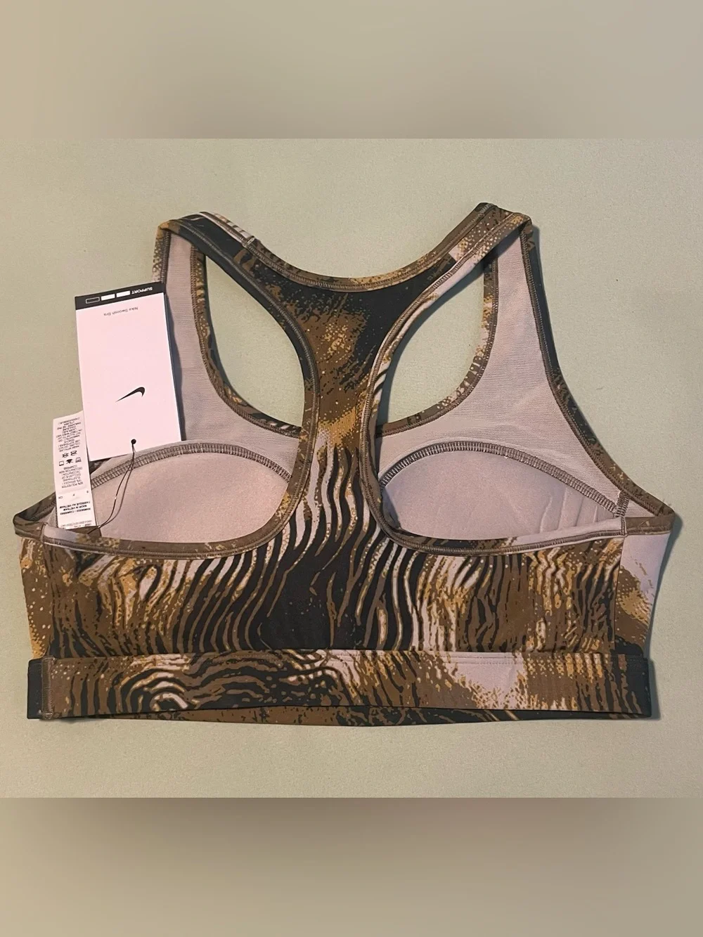 Nike Dri-FIT Women's Brown Camo Sports Bra Size Small NEW